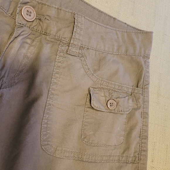 Dots Pants - Olive Khaki Capris {Dot's}, Size 11/12